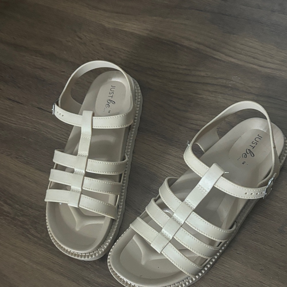 Just Be Kids Beige Strap Sandals